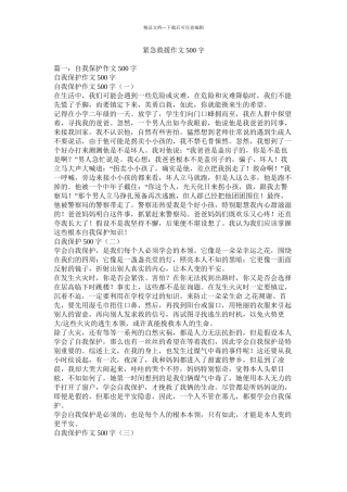 紧急救援作文500字精选