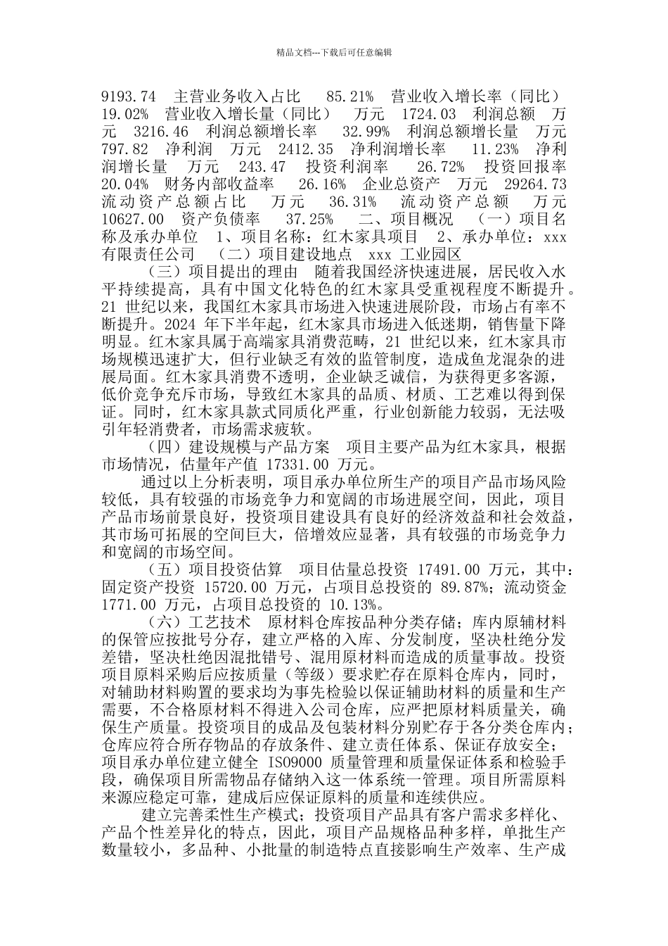 红木家具项目申请报告_第3页