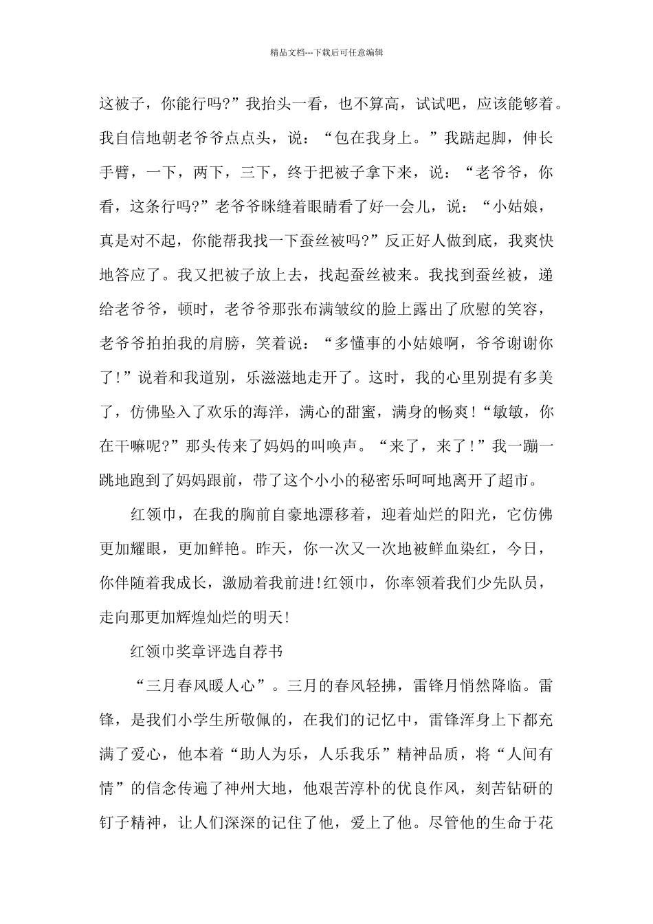 红领巾奖章评选自荐书_第2页