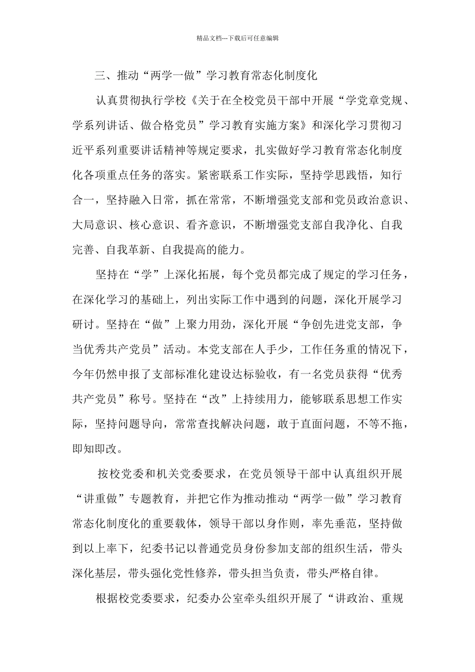 纪检监察党支部书记述职报告_第3页