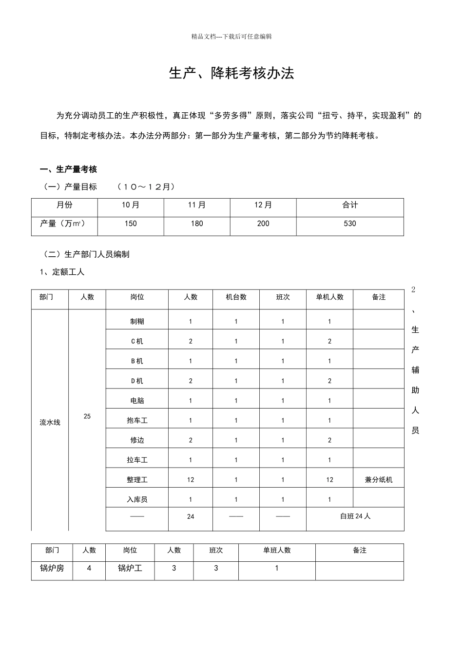纸箱厂生产考核办法_第1页