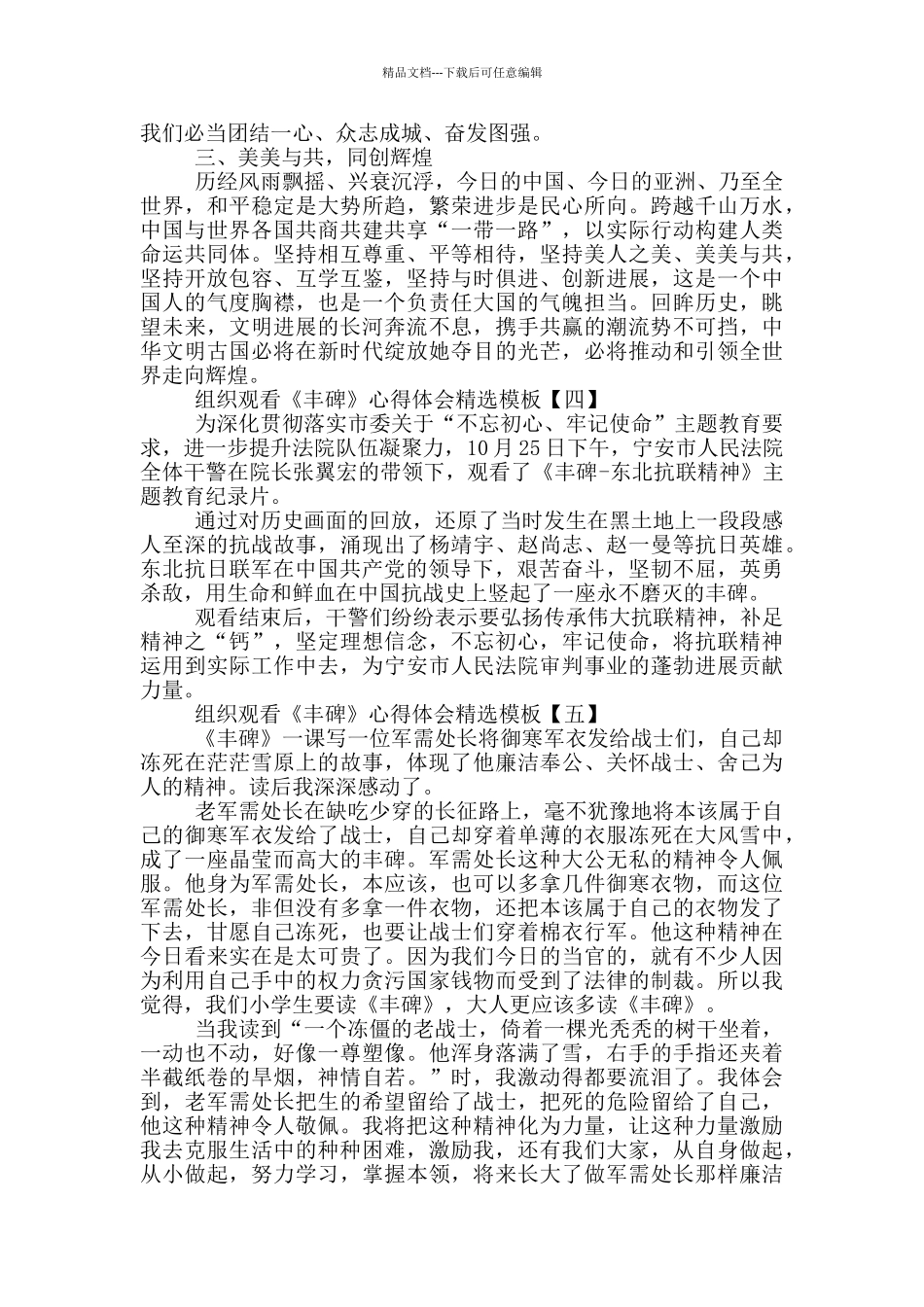 组织观看《丰碑》心得体会_第3页