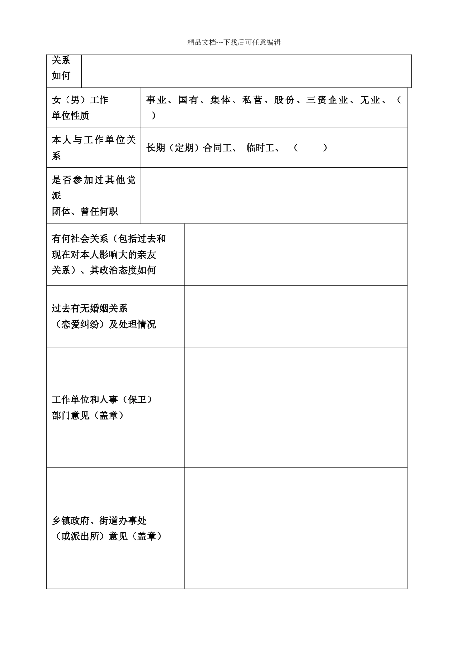 结婚函调报告表_第2页