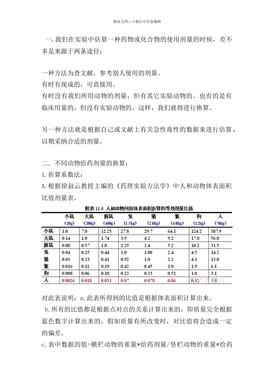 给药剂量换算_第1页