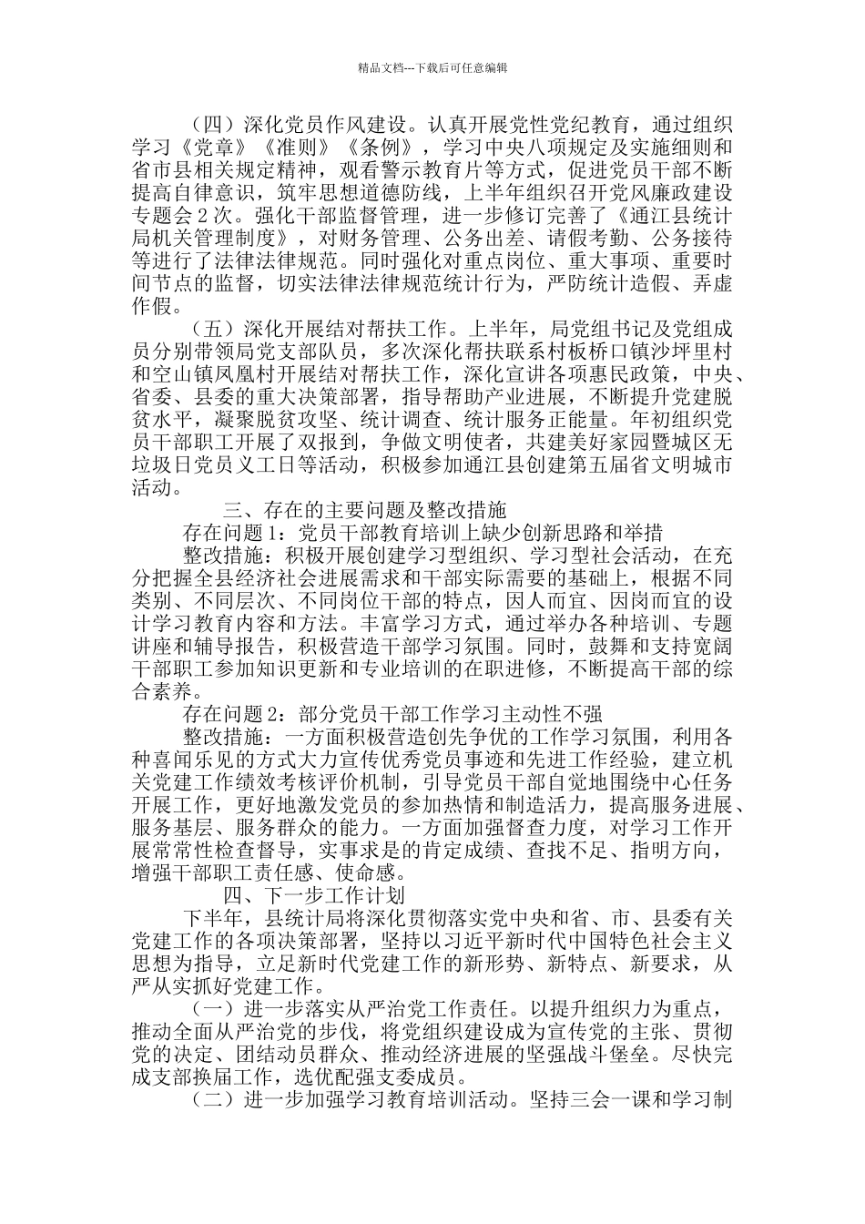 统计局上半年党建工作总结范本共五篇_第2页