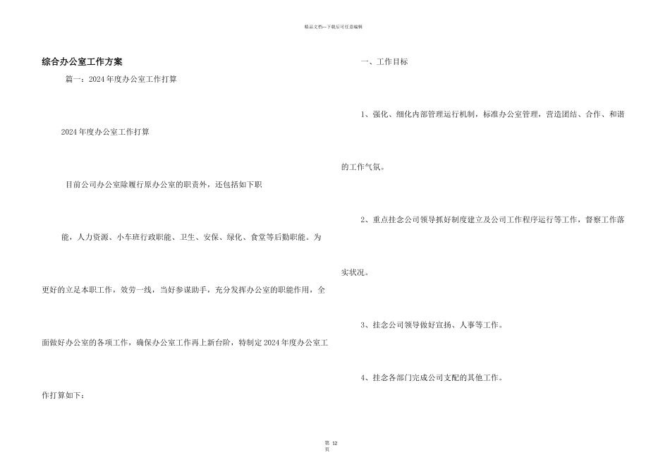 综合办公室工作计划_第1页