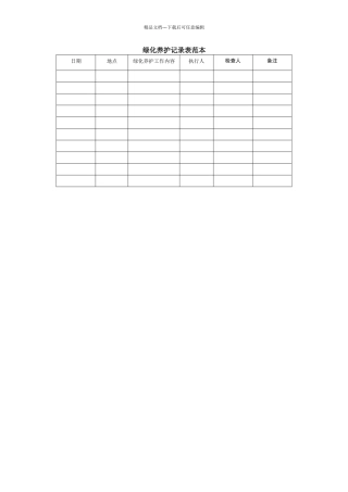 绿化养护记录表范本