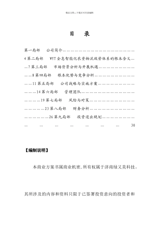 绿又美公司商业计划书