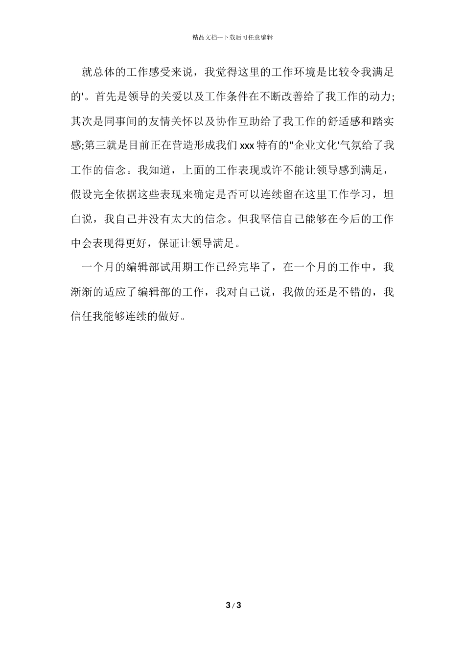 编辑试用期月工作总结_第3页