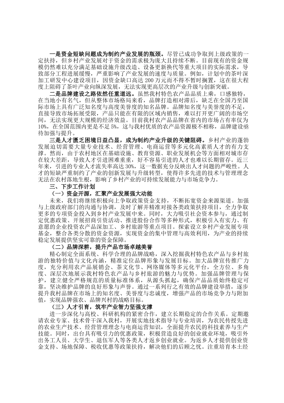2024年村乡村振兴产业发展情况工作汇报_第3页