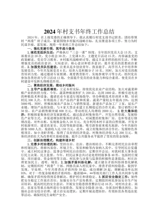 2024年村支书年终工作总结