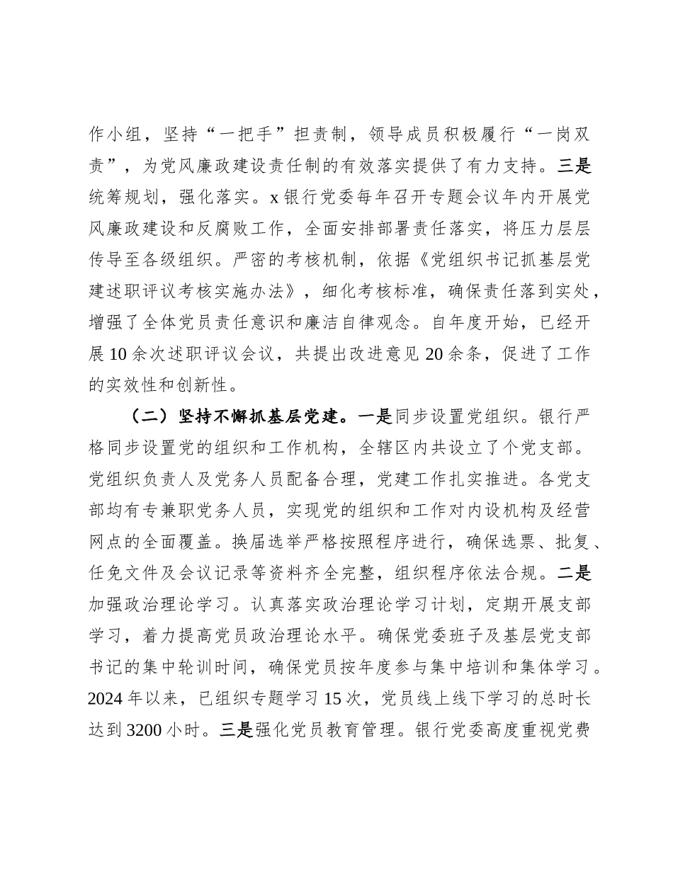 2024年党建工作情况总结（银行党委）_第2页