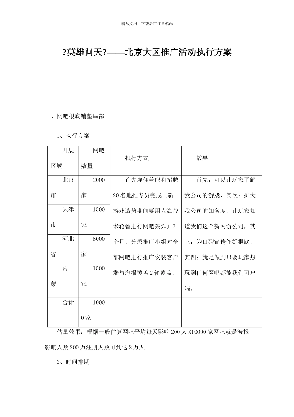 网络游戏地推执行方案_第1页