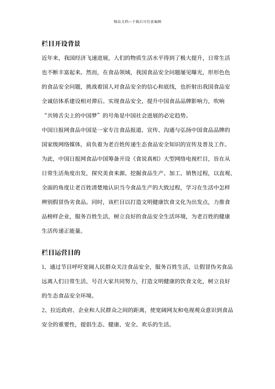 网络电视栏目策划案_第2页