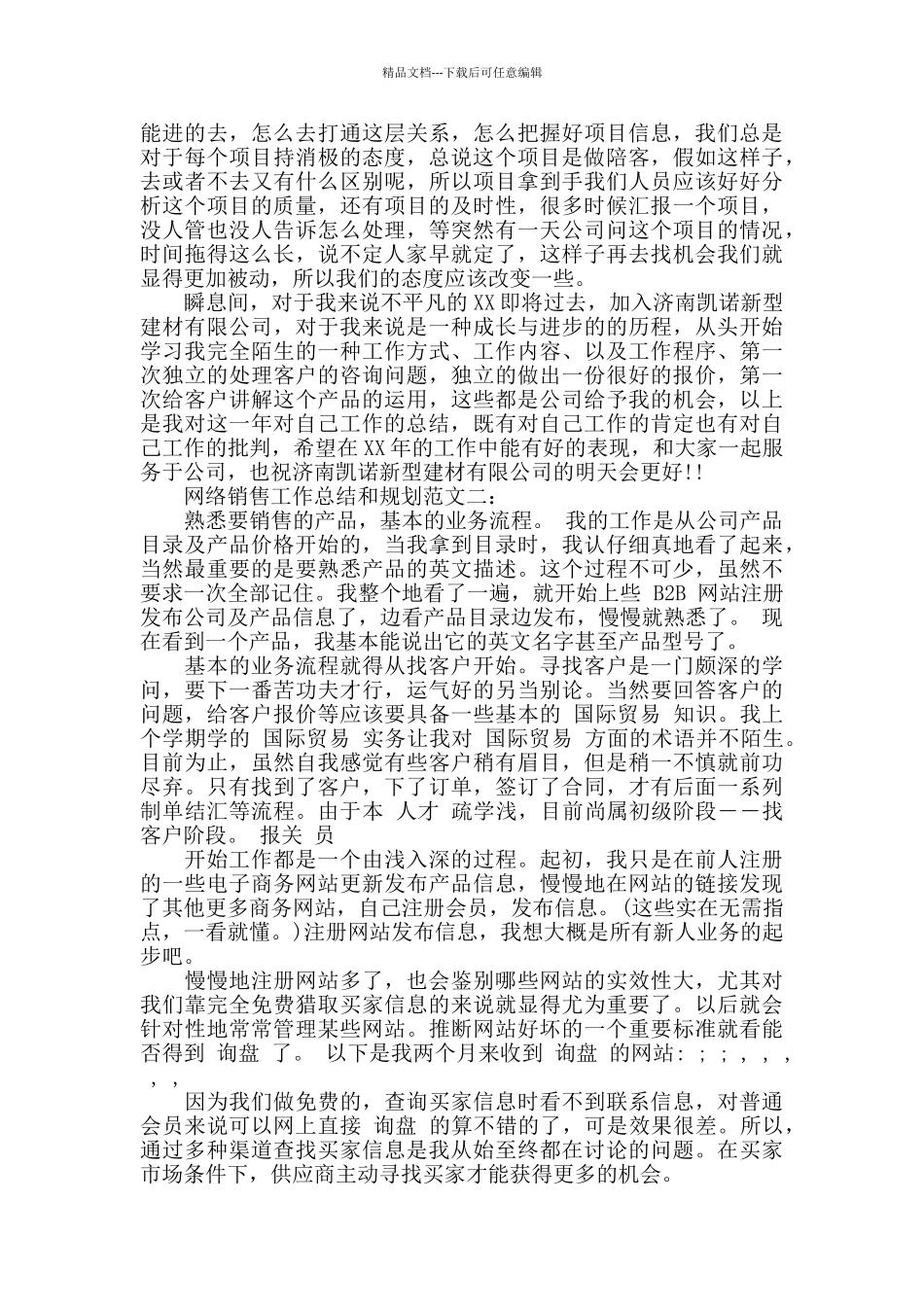 网络销售工作总结和规划_第2页