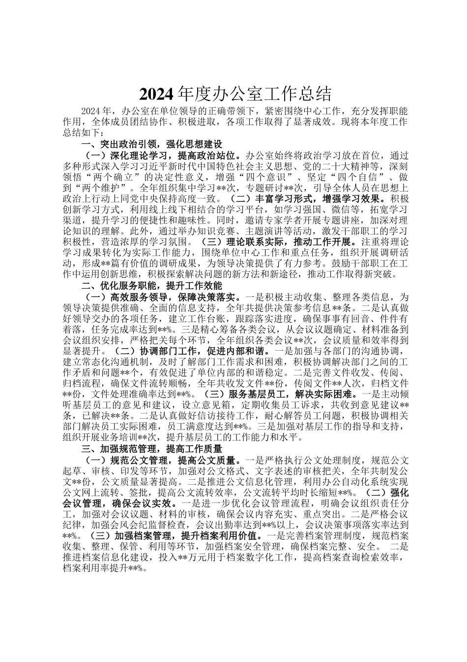 2024年度办公室工作总结_第1页