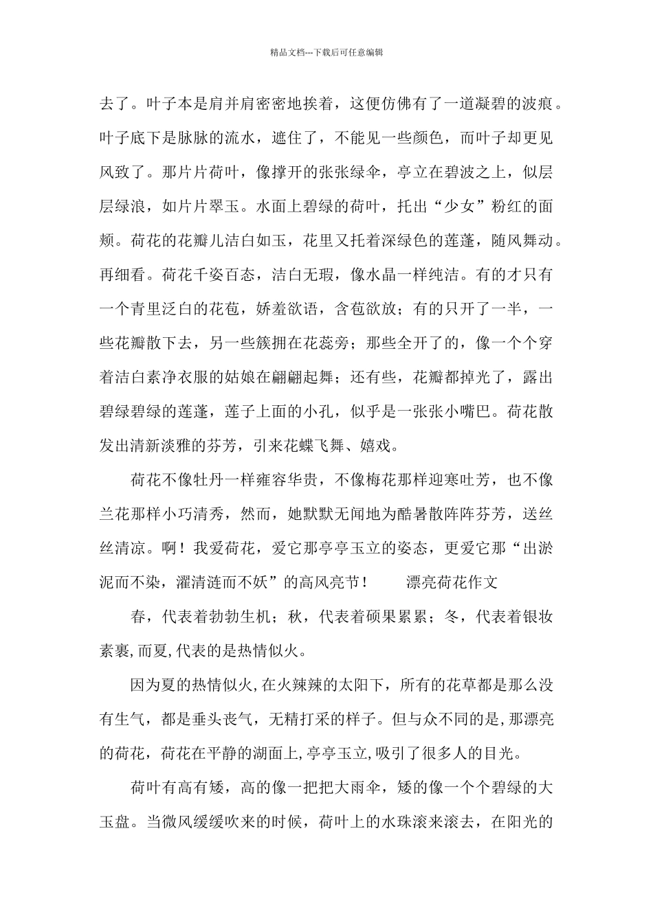 美丽荷花作文_第2页