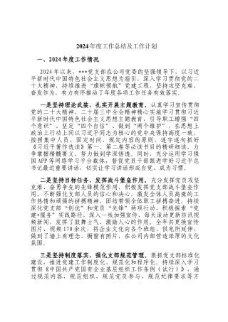 2024年度工作总结及工作计划ding