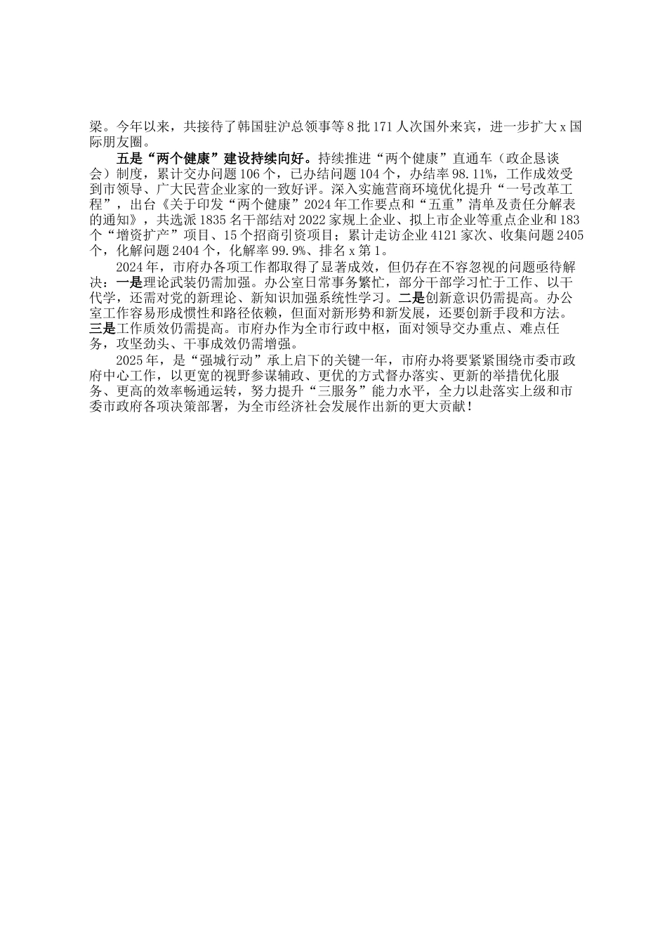 2024年度市人民政府办公室工作总结_第3页