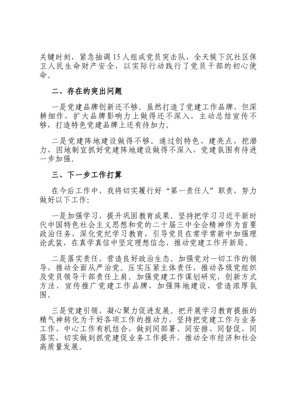 2024年度市政府办基层党建工作述职报告_第3页