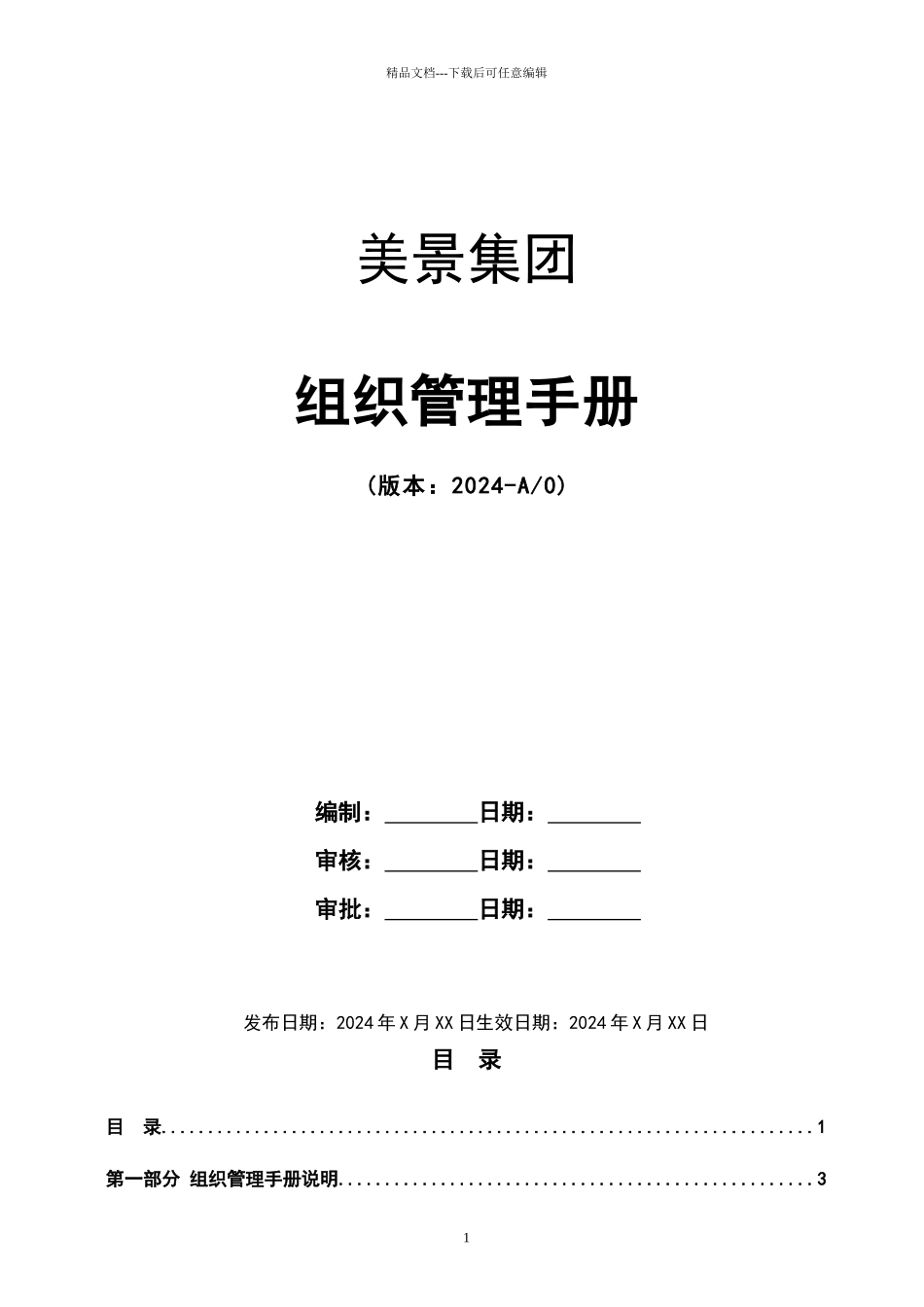 美景集团组织管理手册_第1页