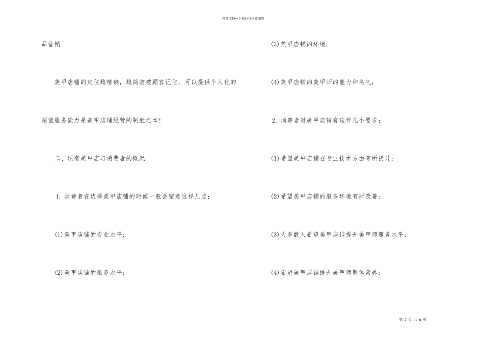 美甲创业计划书模板_第2页