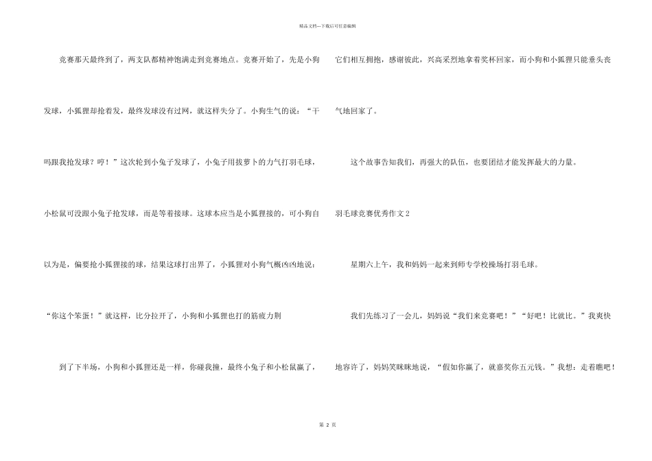 羽毛球比赛优秀_第2页