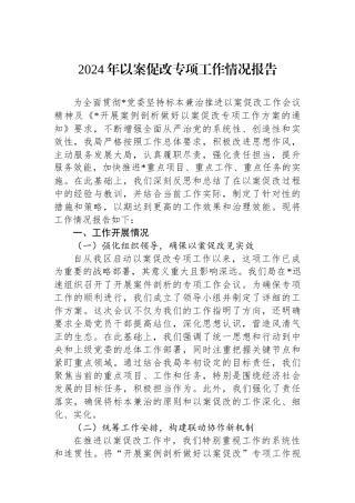 2024年以案促改专项工作情况报告