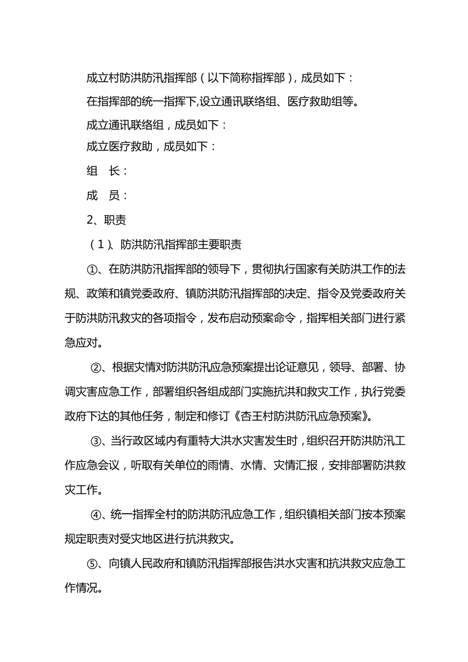 村防汛防洪应急预案_第2页