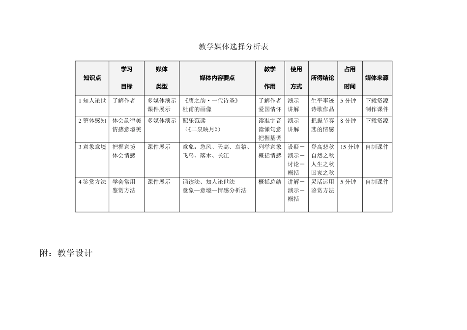 杜甫《登高》教学设计_第1页