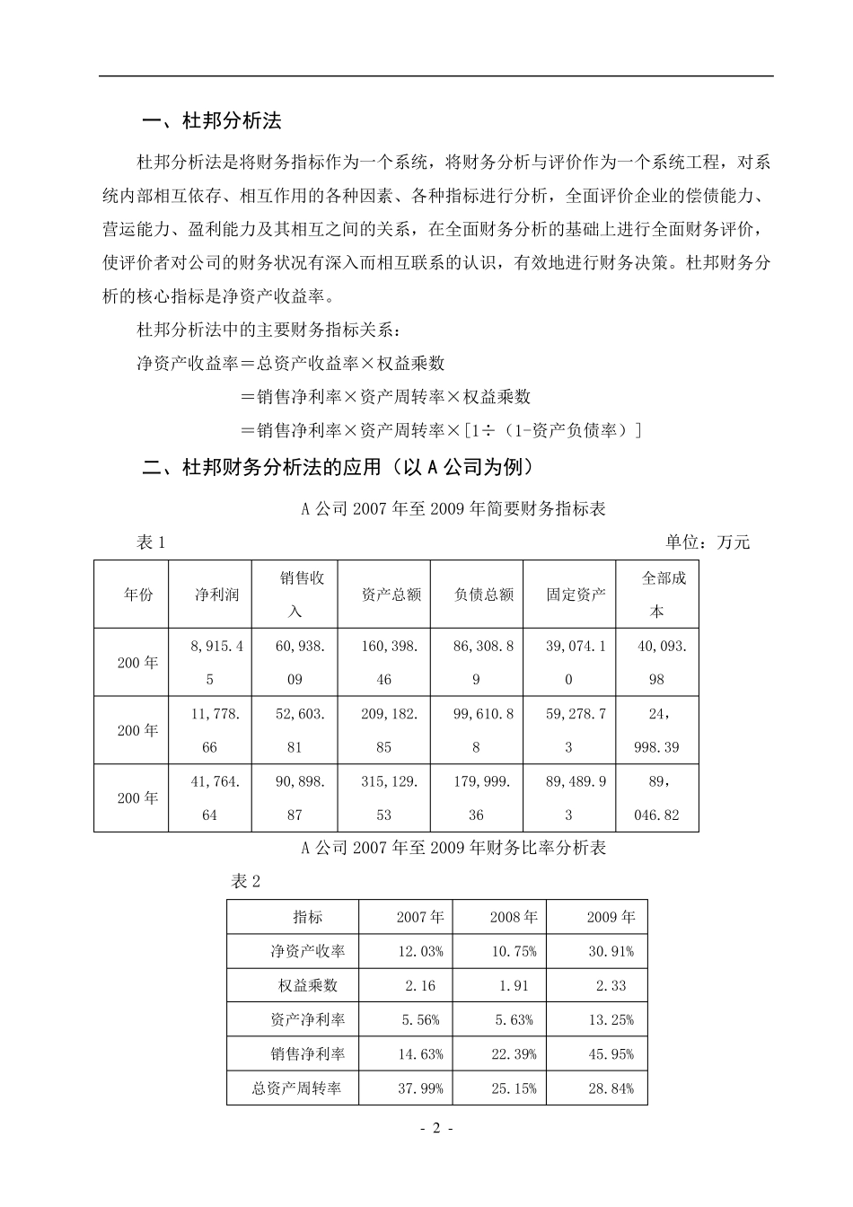 杜邦分析法在企业中的具体应用_第2页