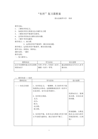 杠杆复习课教案