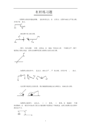 杠杆画图题,滑轮题,电路图(都包含答案)