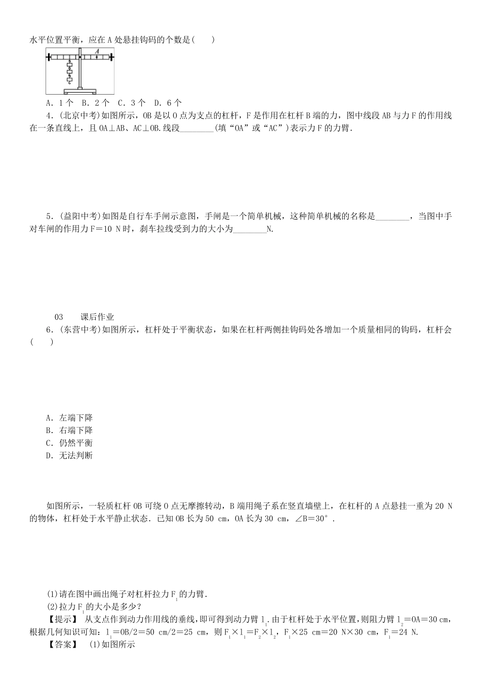 杠杆练习题带答案_第2页