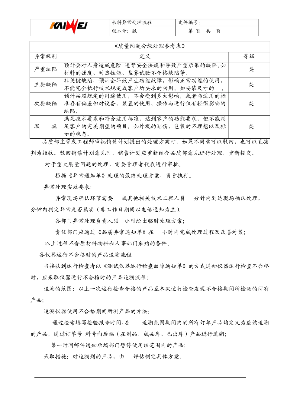 来料异常处理流程(凯润)_第3页