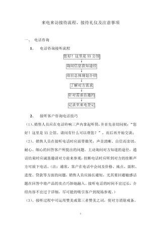 来电来访接待流程