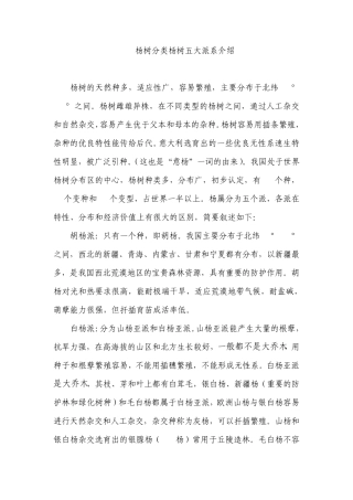 杨树分类杨树五大派系介绍