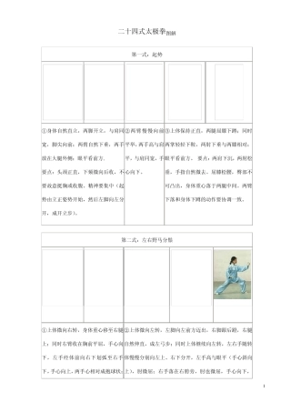 杨氏太极拳24式图谱