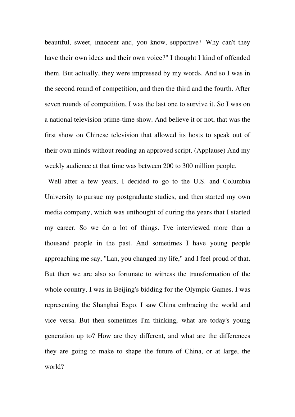 杨澜改变中国一代,中英对照_第3页