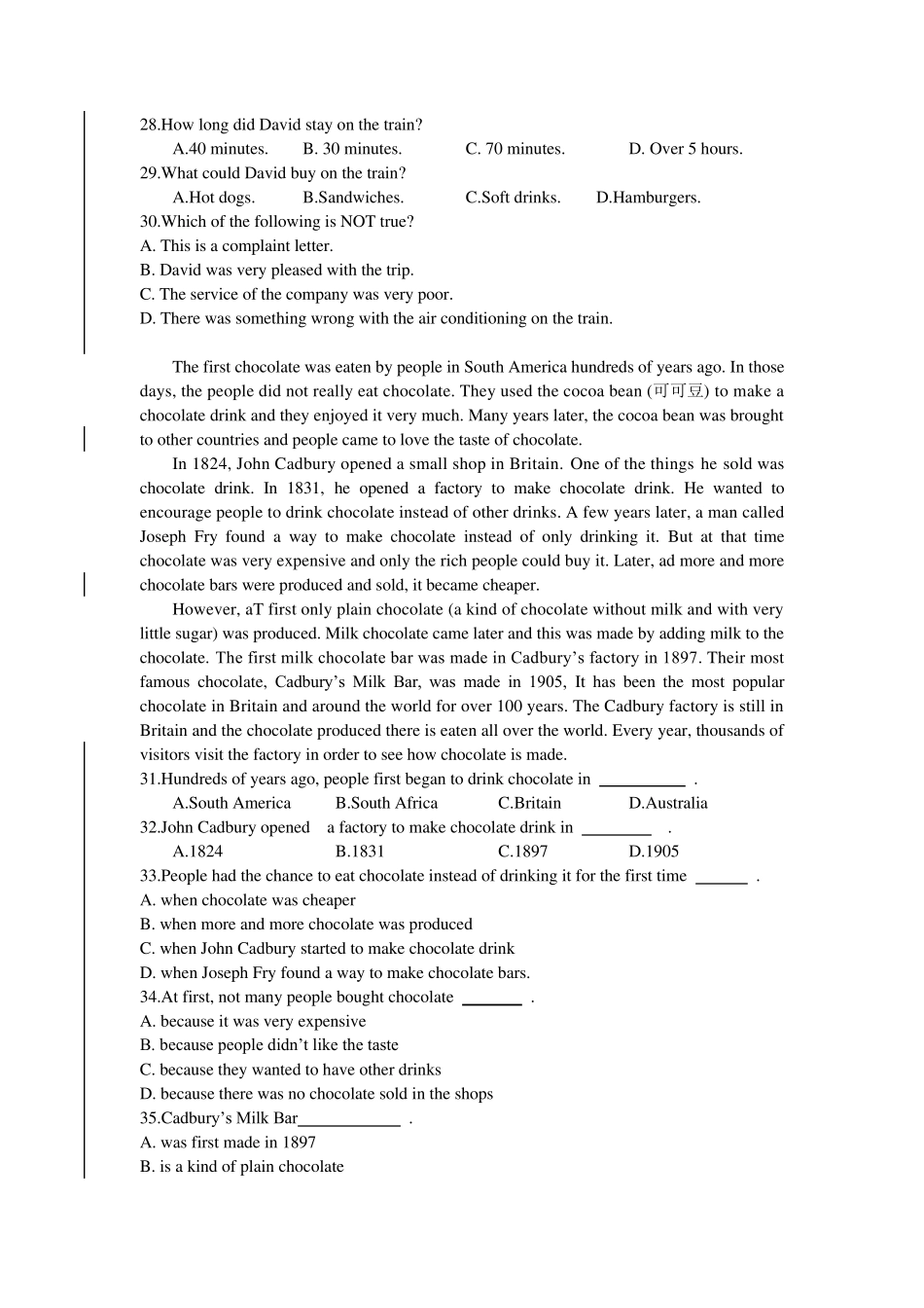 杭外剑桥国际高中入学模拟考试英语3_第3页