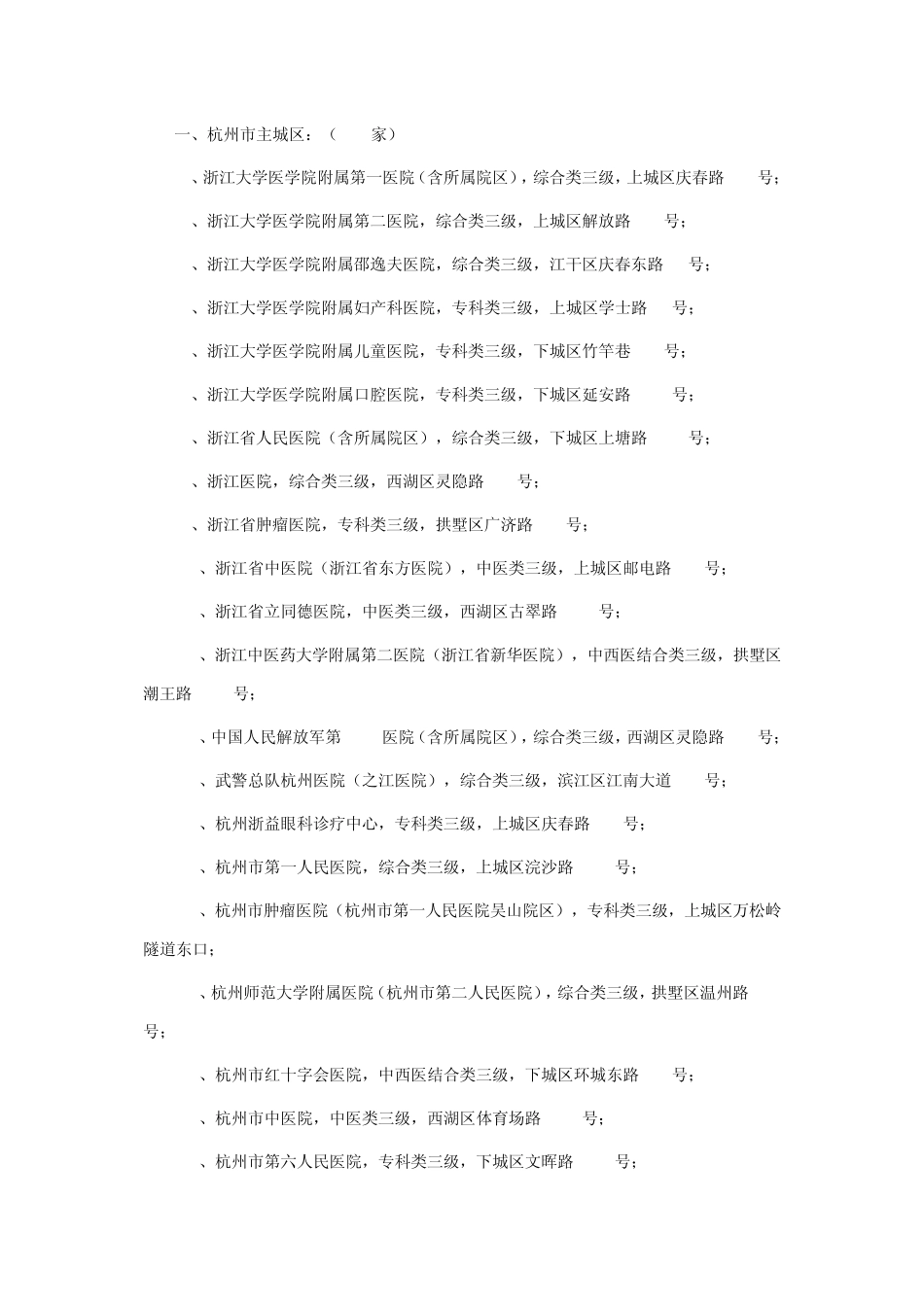 杭州医保一卡通定点医院_第1页