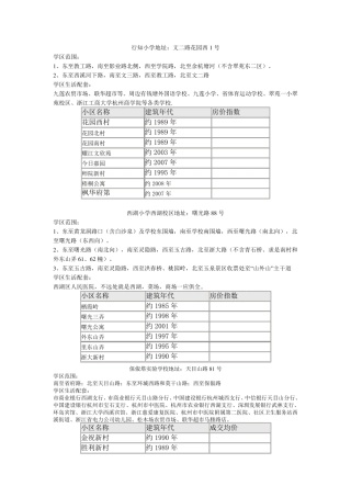 杭州西湖区学区划分