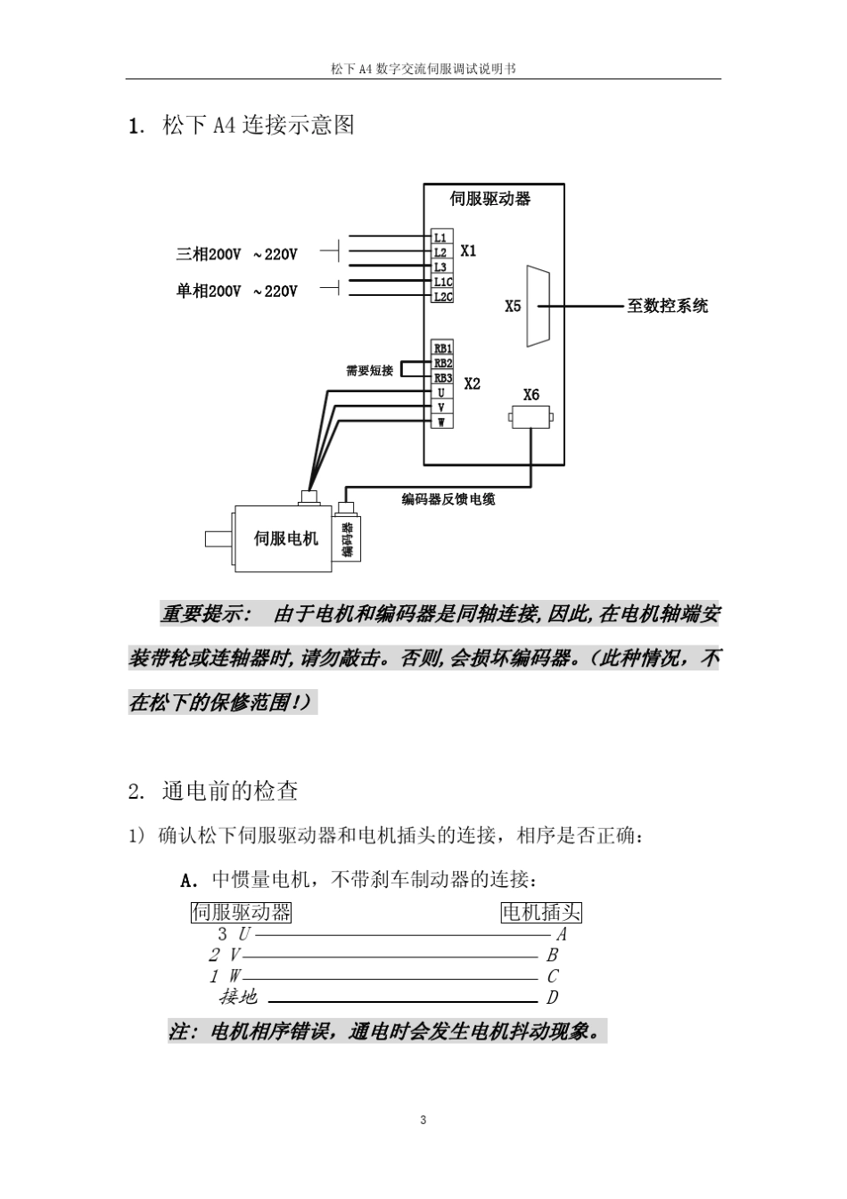 松下A4数字交流伺服安装调试说明_第3页