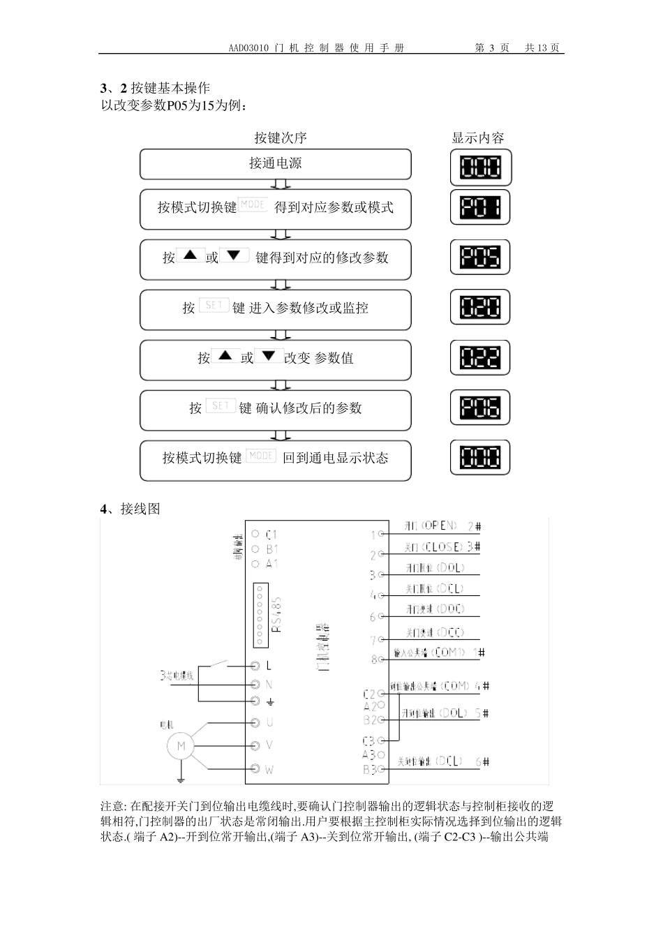 松下AAD03010门机控制器使用手册_第3页