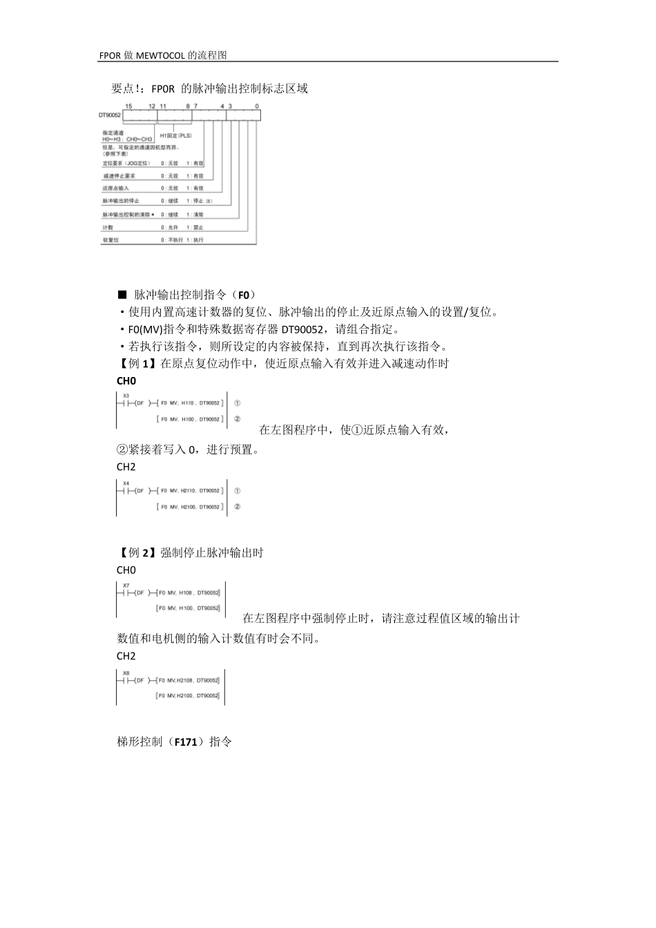 松下FP0RD90052寄存器设置及脉冲输出指令_第1页