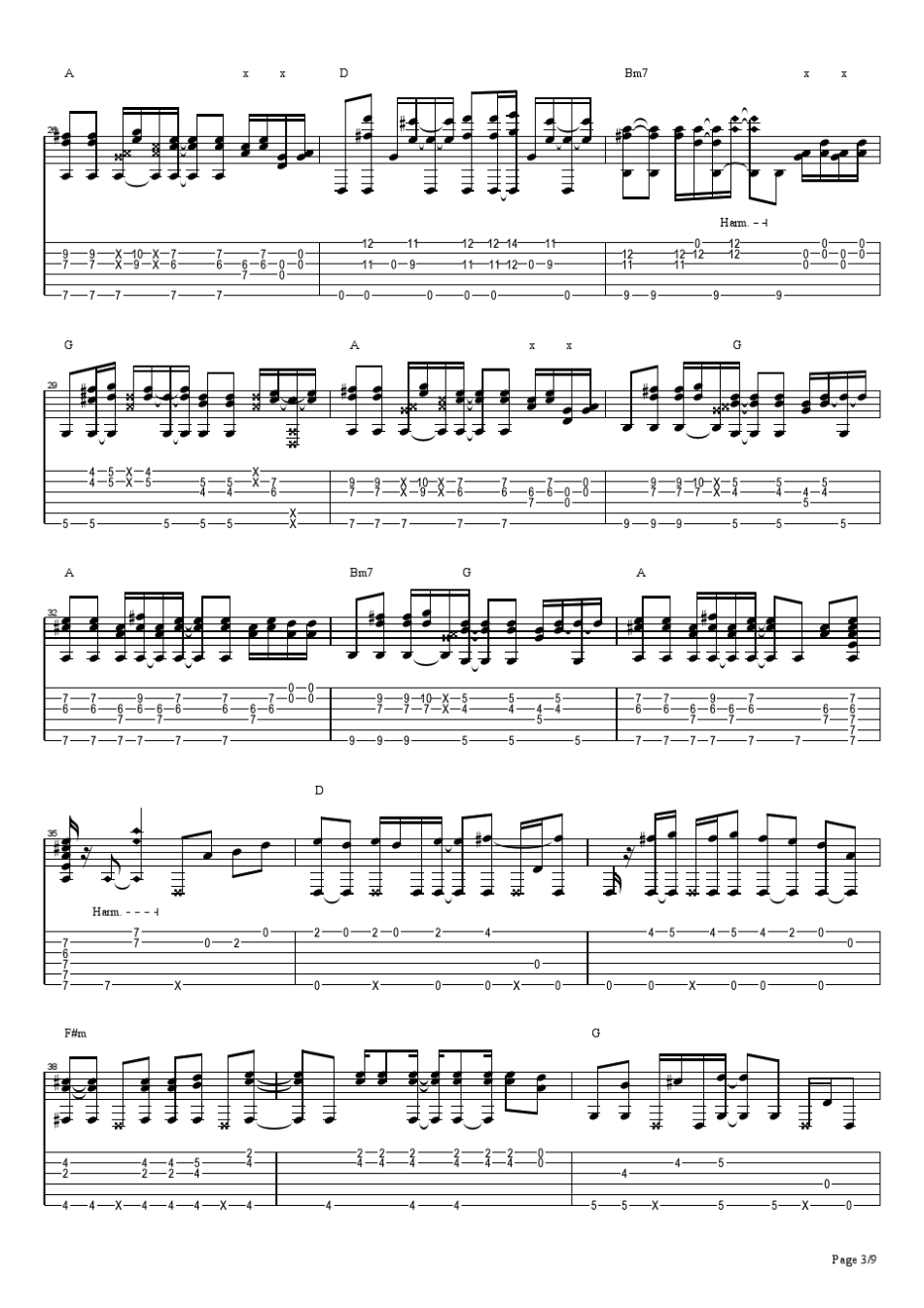 松井佑贵friend原版指弹吉他谱_第3页