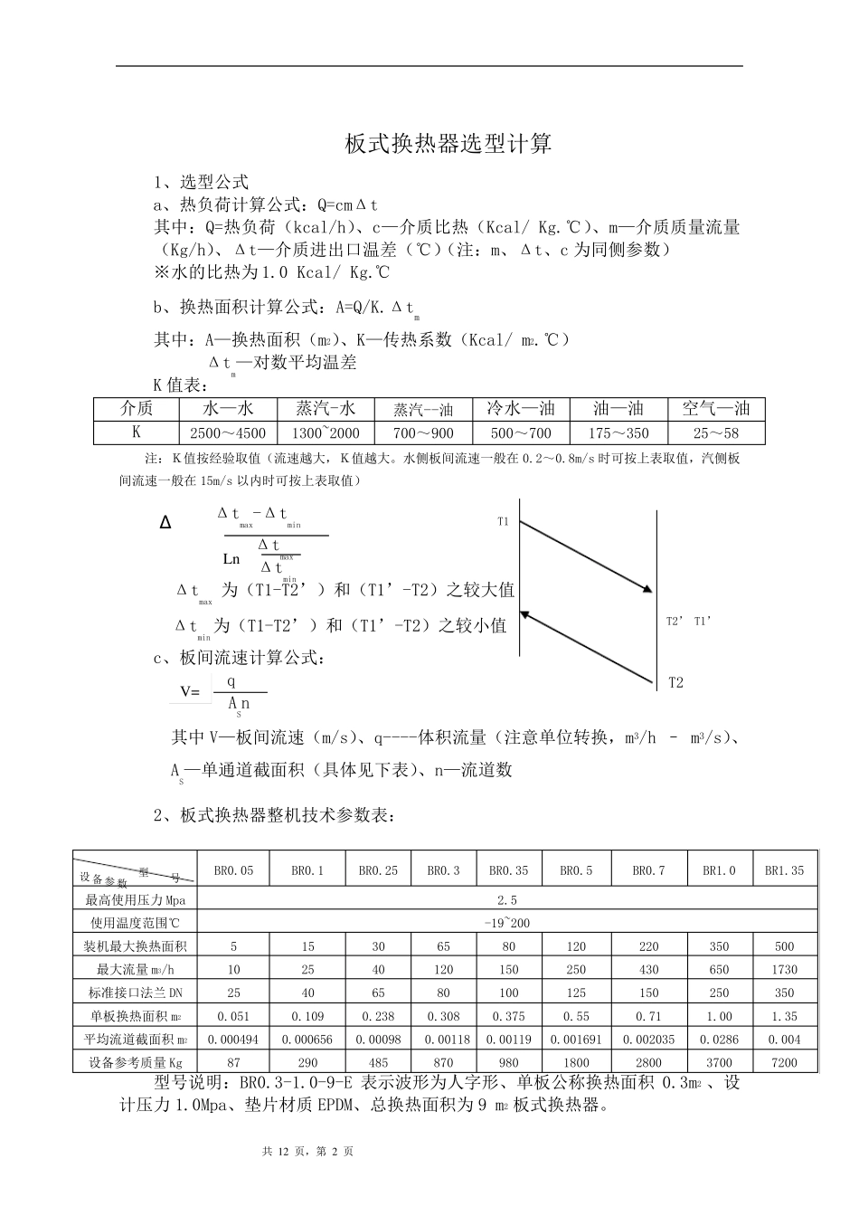 板式换热器选型计算书_第2页