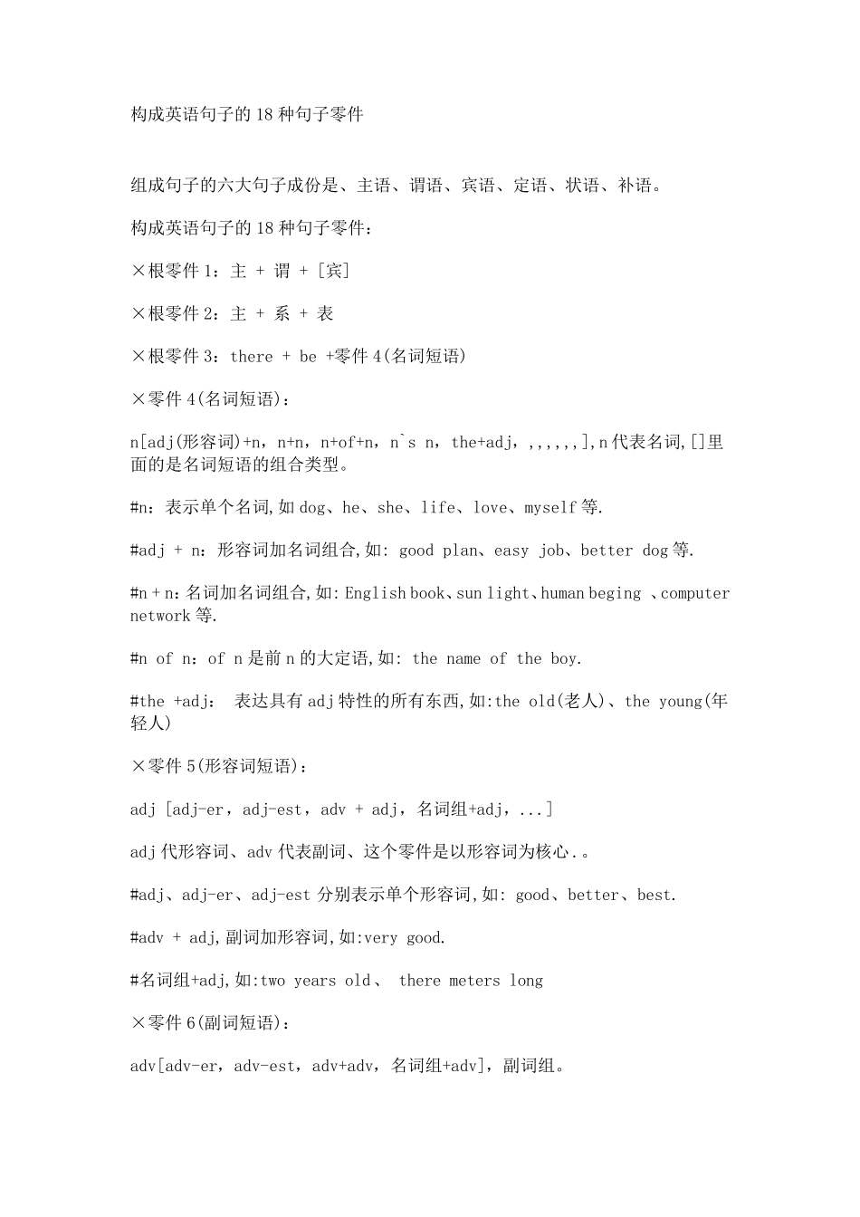 构成英语句子的18种句子零件.曲刚.快步英语_第1页