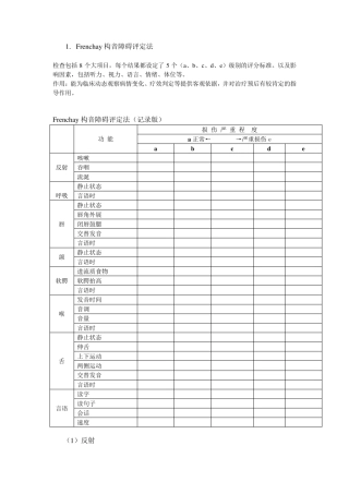 构音障碍Frenchay评定法