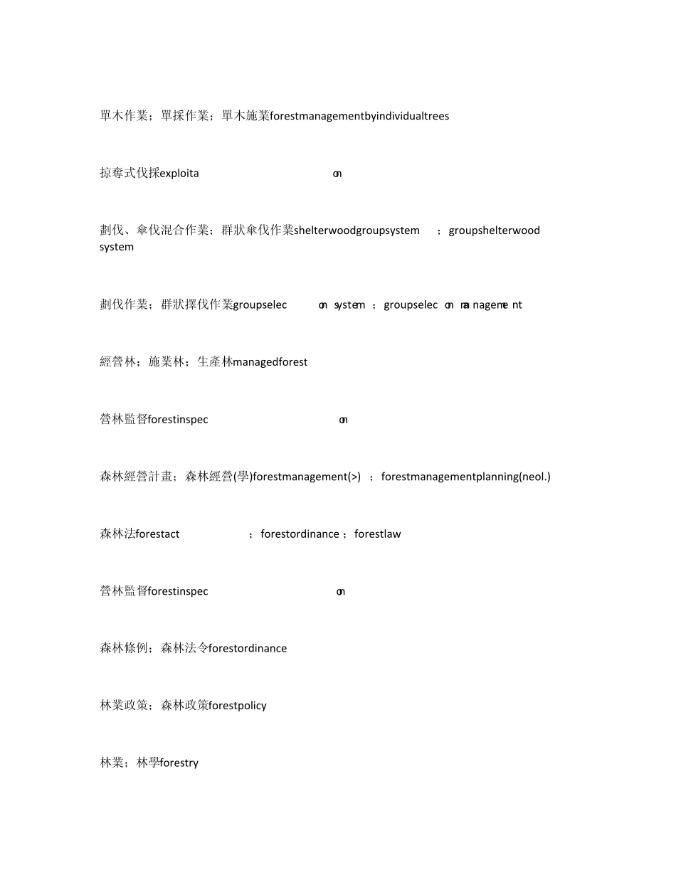 林业专用英语词汇_第2页